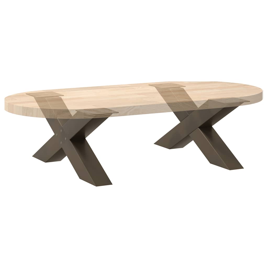 Natural Steel X-Shaped Coffee Table Legs Set - 70x30-31 cm
