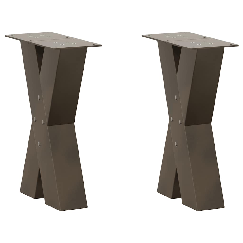 Natural Steel X-Shaped Coffee Table Legs 2 pcs, Adjustable 38x42-43 cm