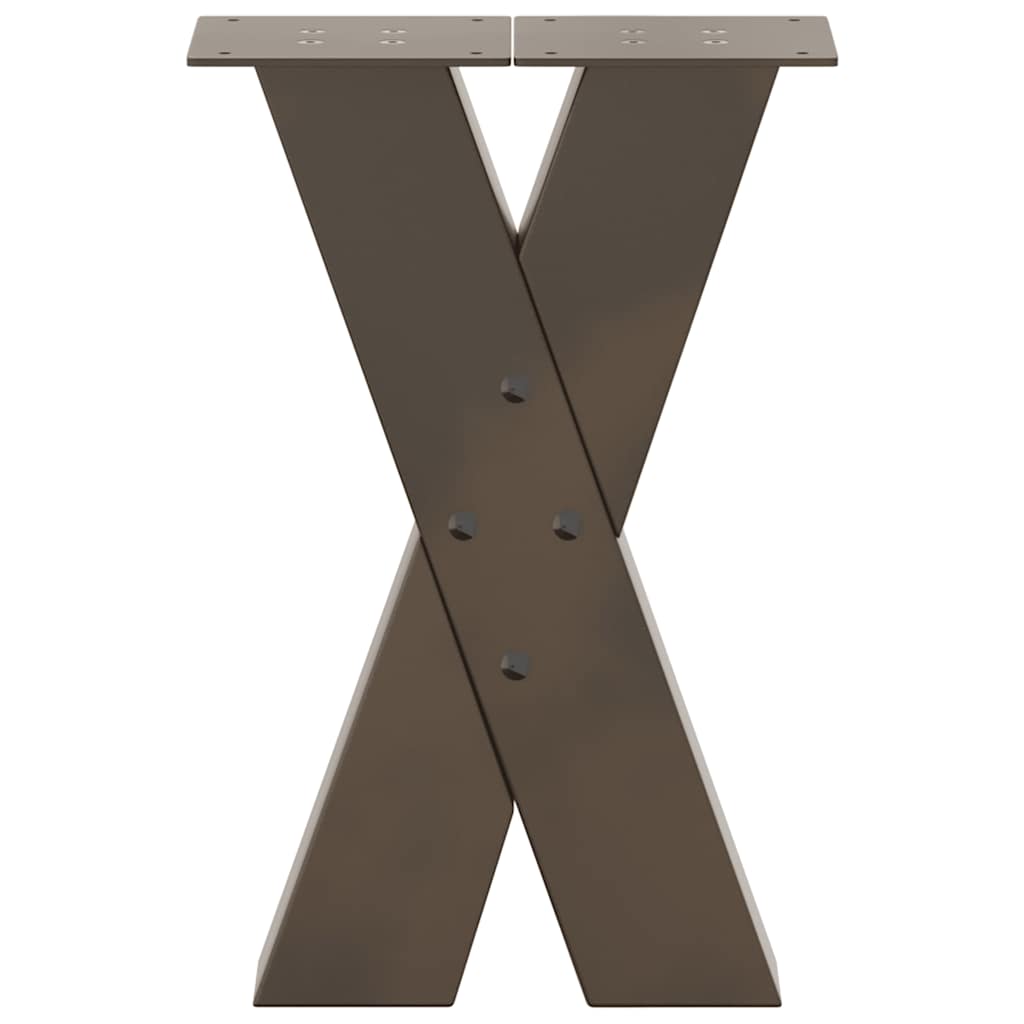 Natural Steel X-Shaped Coffee Table Legs 2 pcs, Adjustable 38x42-43 cm