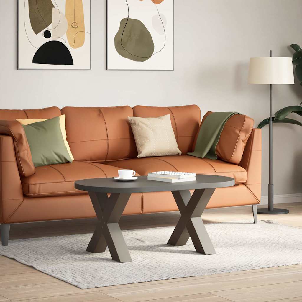 Natural Steel X-Shaped Coffee Table Legs, 2pcs, Adjustable 60cm