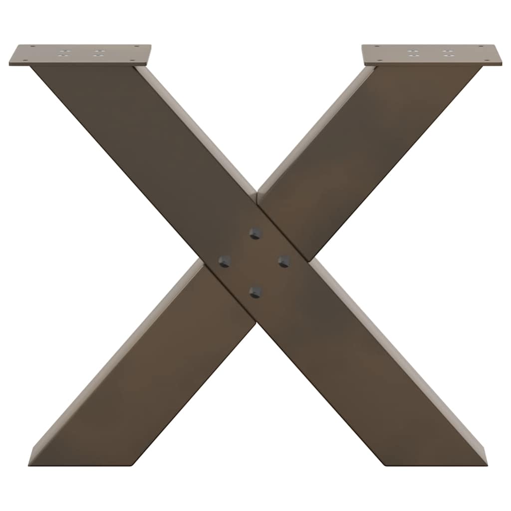 Natural Steel X-Shaped Coffee Table Legs, 2pcs, Adjustable 60cm