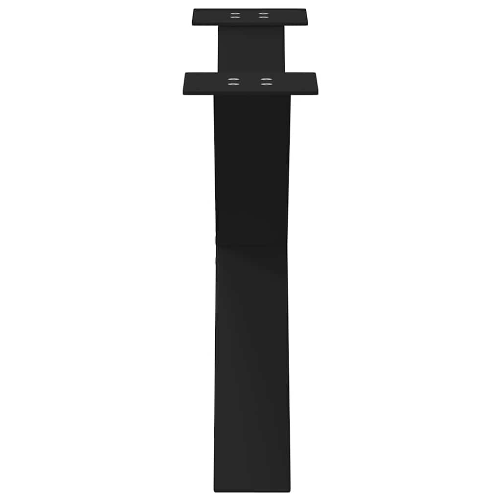 X-Shaped Black Steel Coffee Table Legs, Set of 2, Adjustable 70cm
