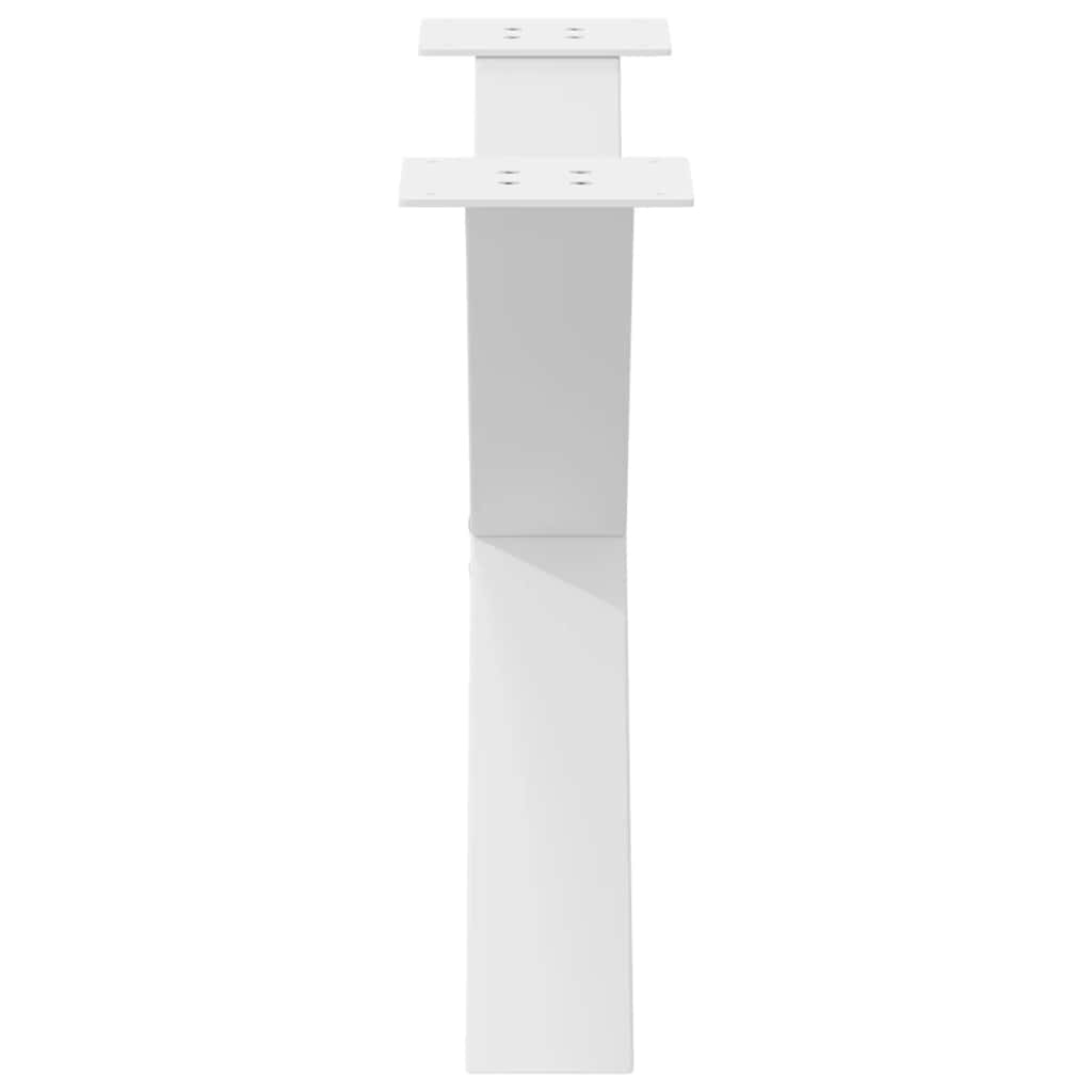 X-Shaped White Steel Coffee Table Legs, 2 pcs, 70x(42-43) cm