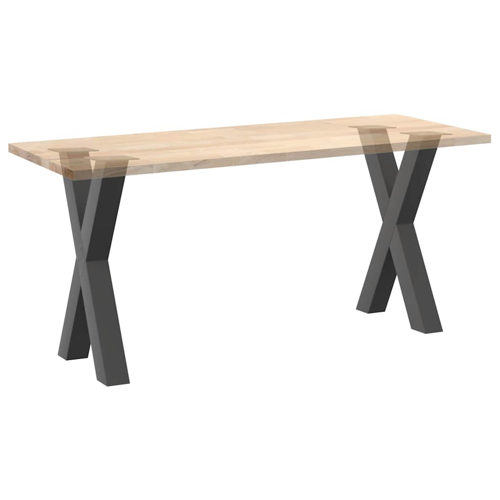 Anthracite Steel X-Shaped Dining Table Legs 2 pcs, Adjustable Height