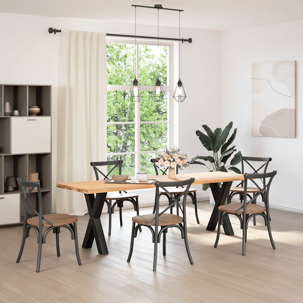 Black Steel X-Shaped Dining Table Legs 2pcs, 60x72-73cm