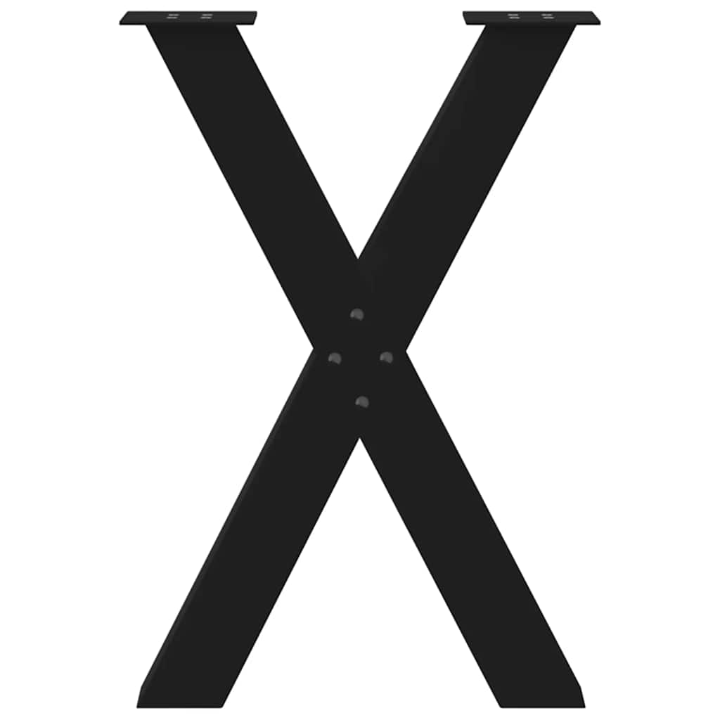 Black Steel X-Shaped Dining Table Legs 2pcs, 60x72-73cm