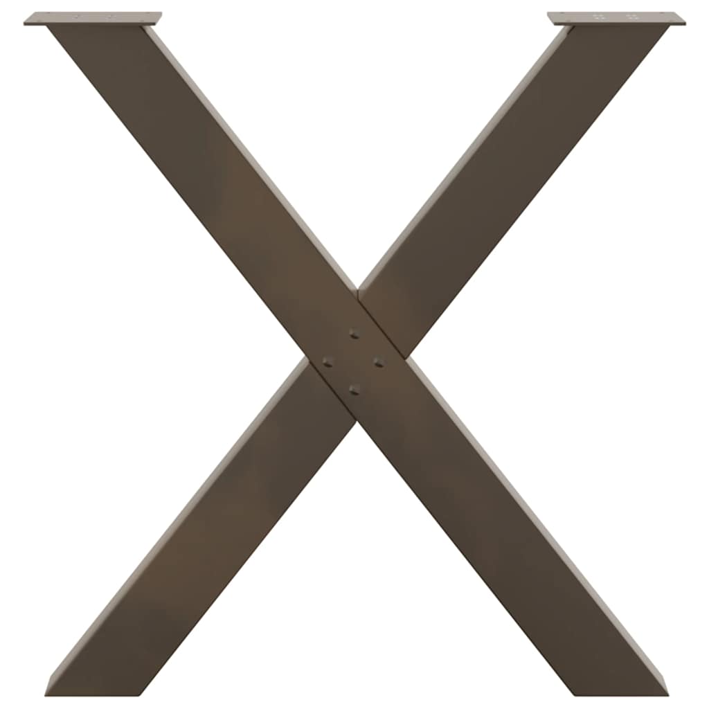 Natural Steel X-Shaped Dining Table Legs, 2 Pcs, Adjustable 70-73cm