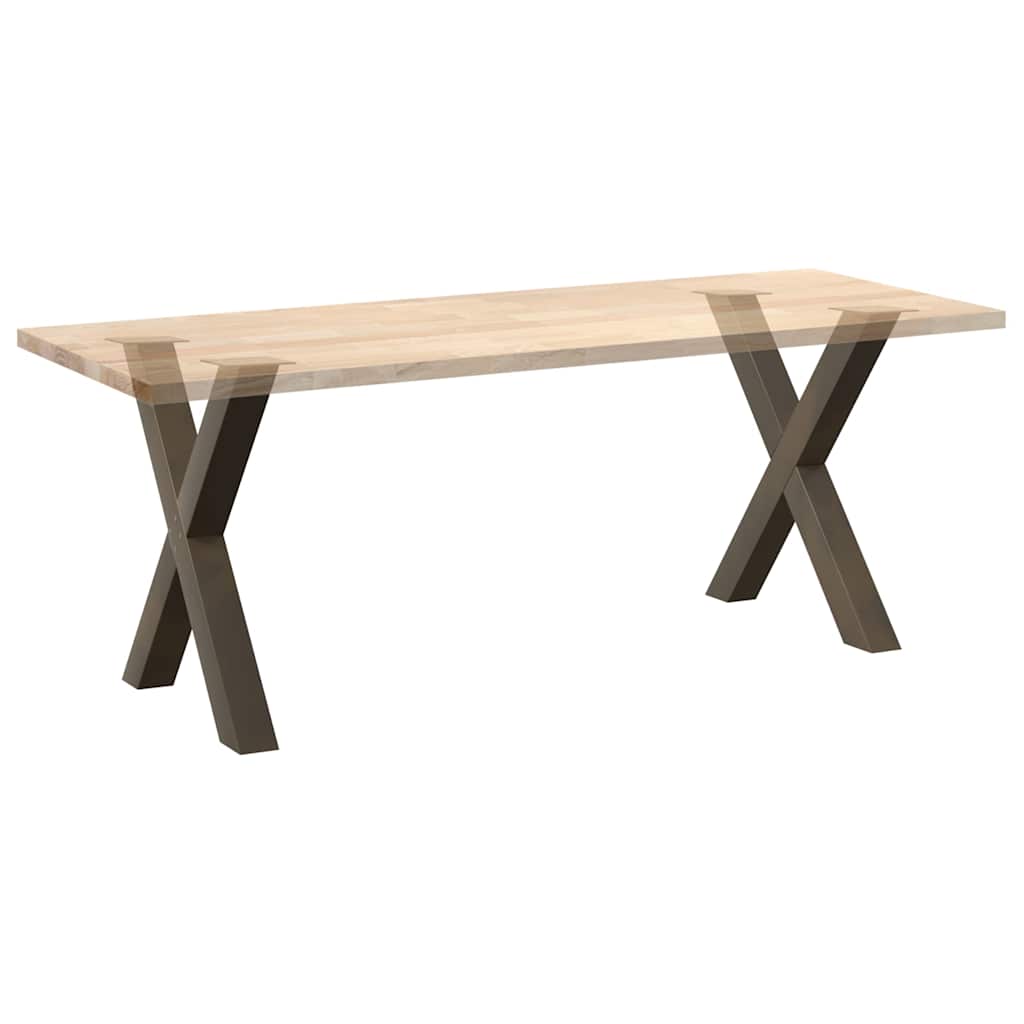 Natural Steel X-Shaped Dining Table Legs, 2 Pcs, Adjustable 70-73cm