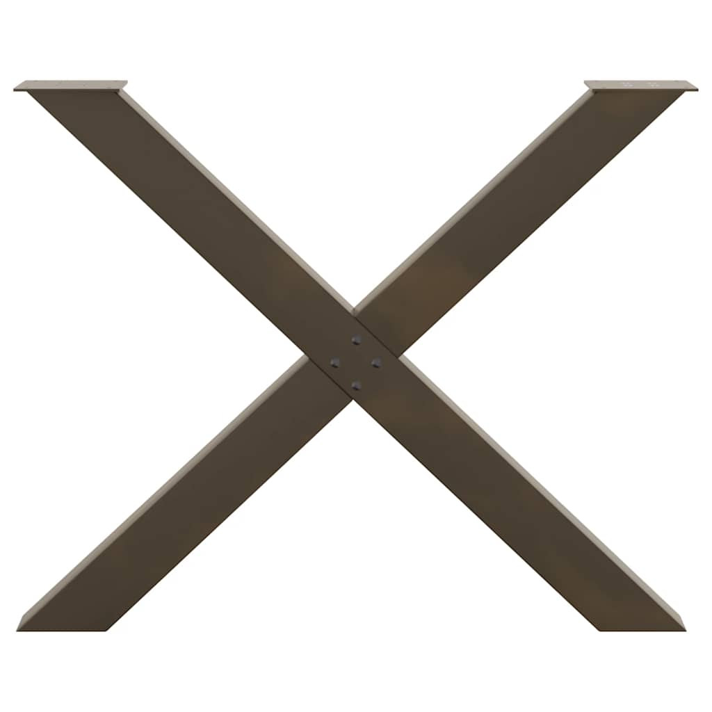 Natural Steel X-Shaped Dining Table Legs, 2pcs, 90cm Adjustable Height