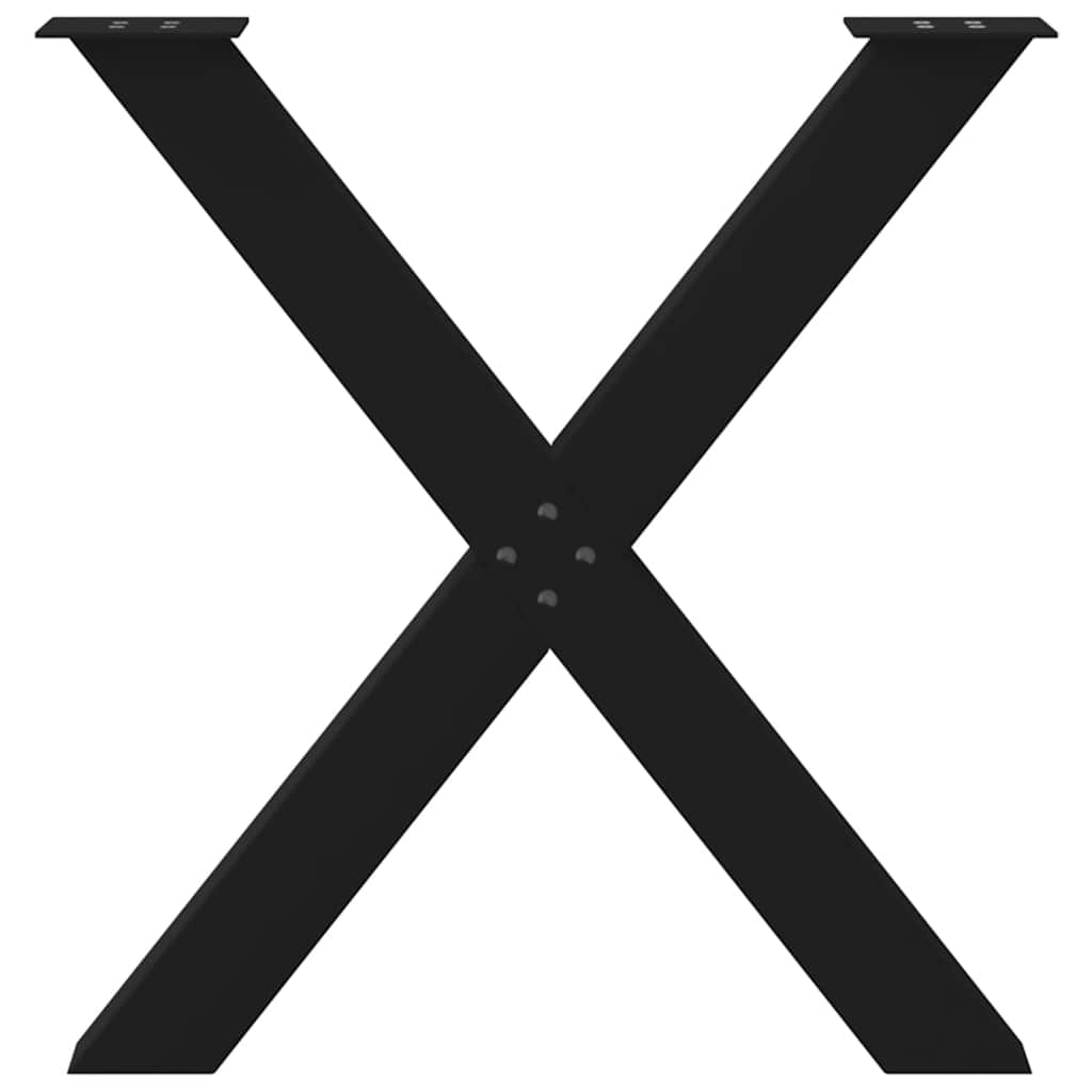 X-Shaped Steel Dining Table Legs - Black, Adjustable 70x(72-73) cm