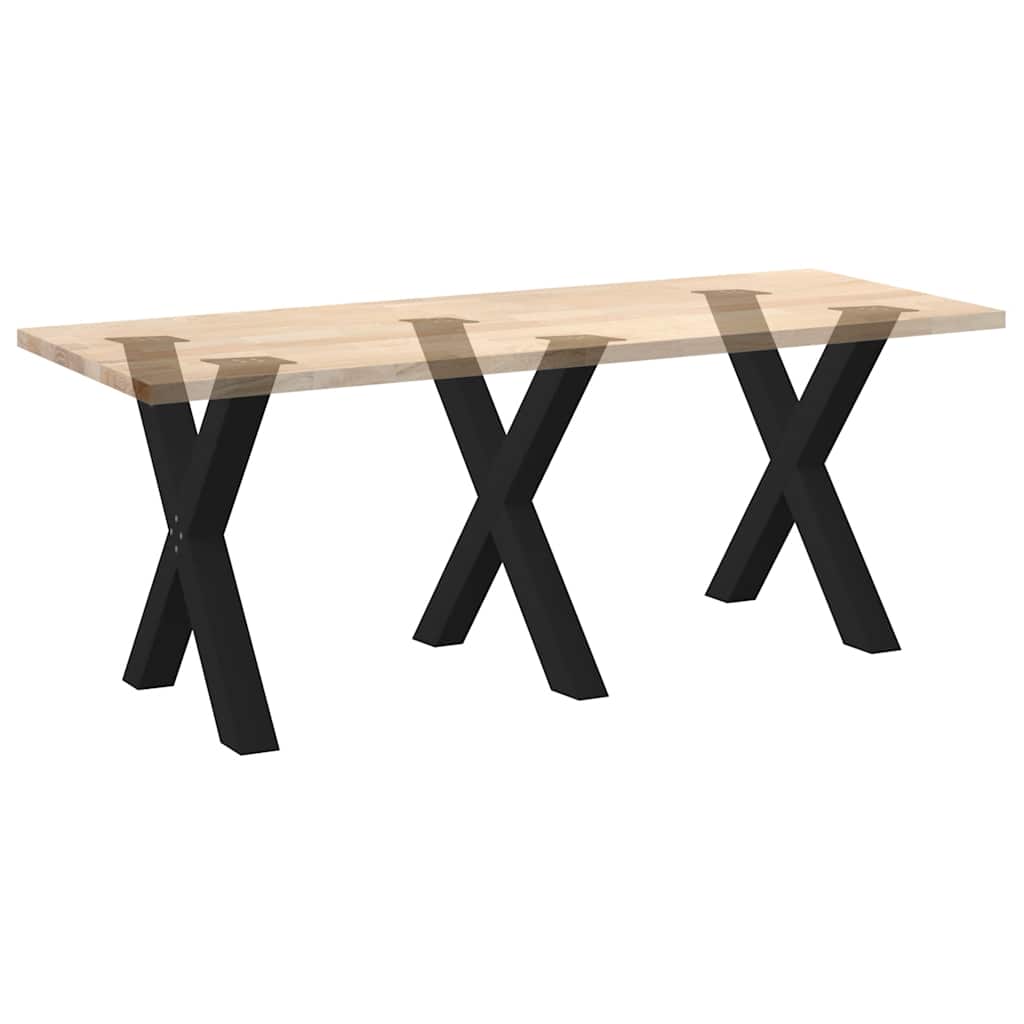 X-Shaped Steel Dining Table Legs - Black, Adjustable 70x(72-73) cm