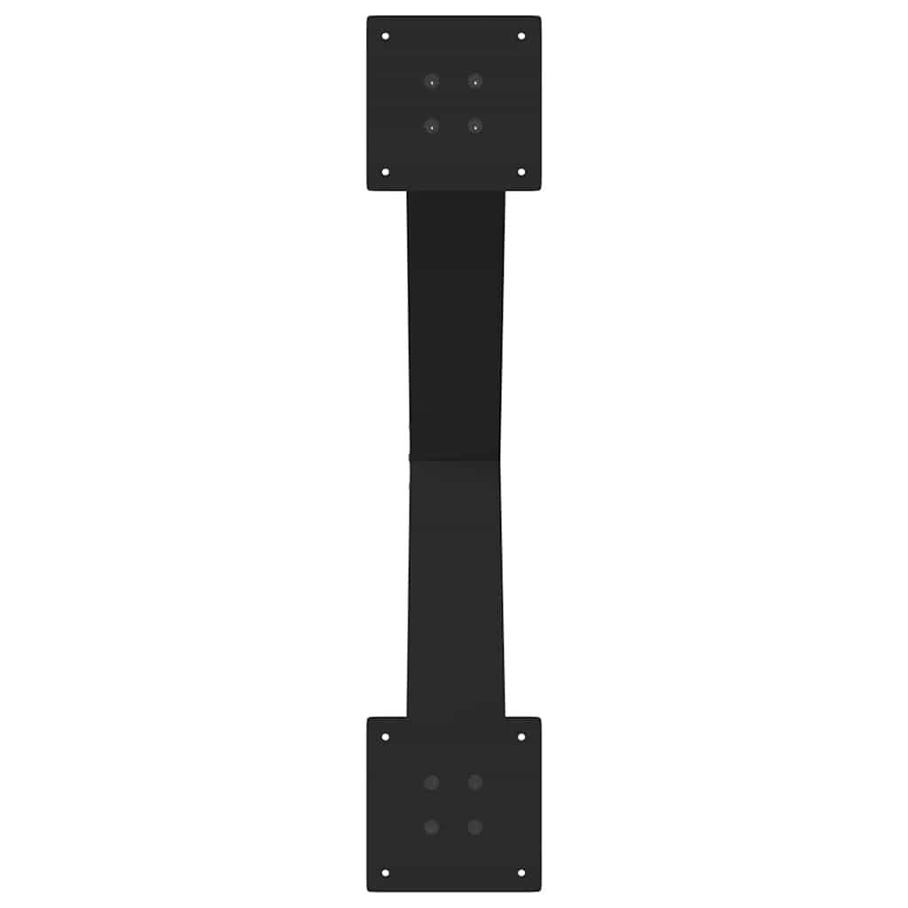 Black Steel X-Shaped Dining Table Legs Set - 3 pcs, Adjustable Height