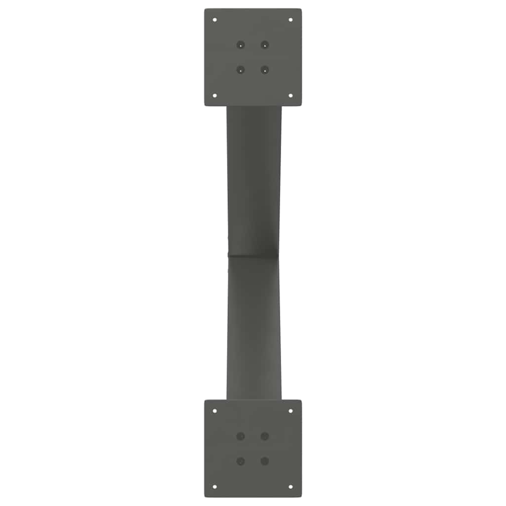 Anthracite Steel X-Shaped Dining Table Legs 3 pcs, 80x72-73 cm