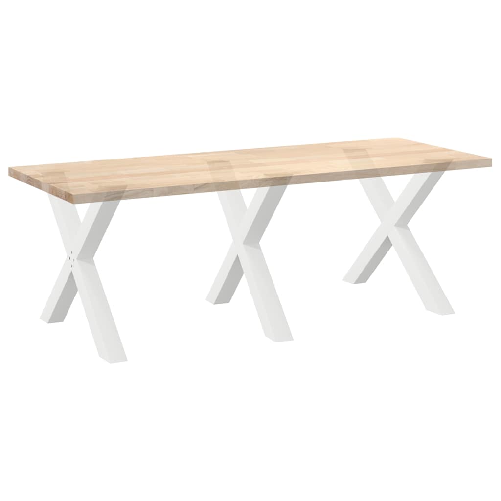 White X-Shaped Steel Dining Table Legs - Set of 3, Adjustable Height