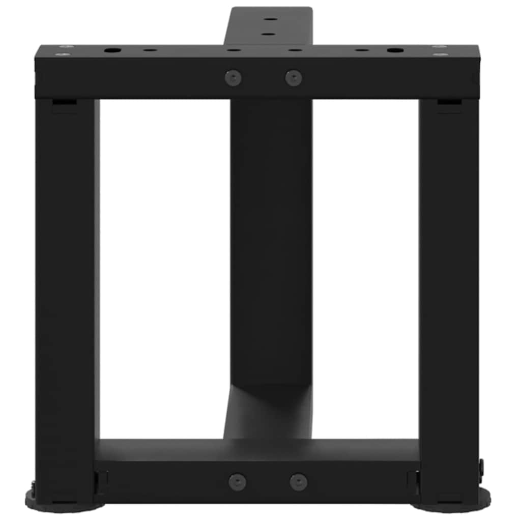 Black Steel T-Shaped Coffee Table Legs 30-31cm, Set of 2