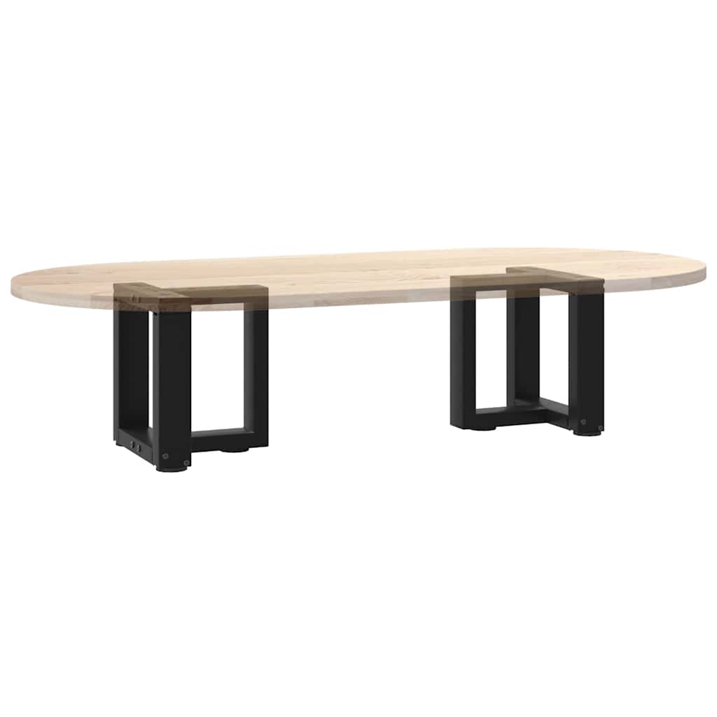 Black Steel T-Shaped Coffee Table Legs 30-31cm, Set of 2