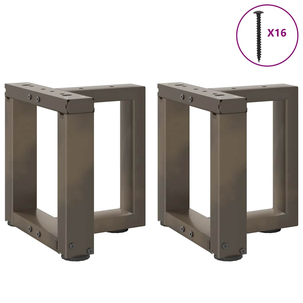 Black Steel T-Shaped Coffee Table Legs 2 pcs Adjustable 30x25 cm