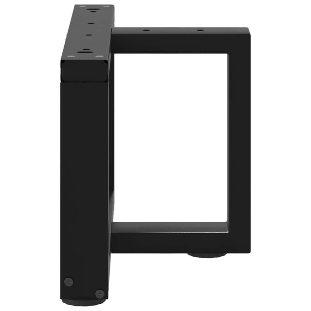 Black Steel T-Shaped Coffee Table Legs, Adjustable 40x25cm, Set of 2