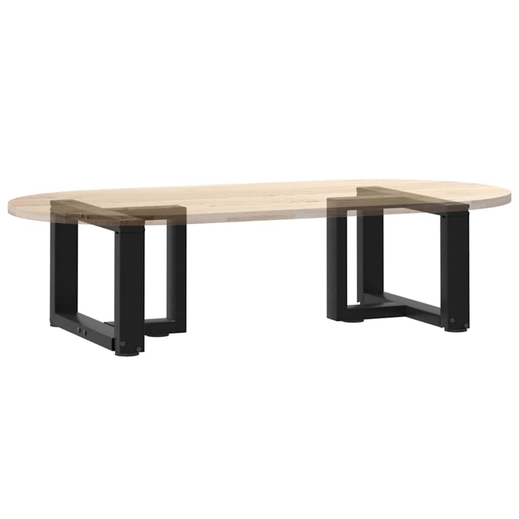 Black Steel T-Shaped Coffee Table Legs, Adjustable 40x25cm, Set of 2