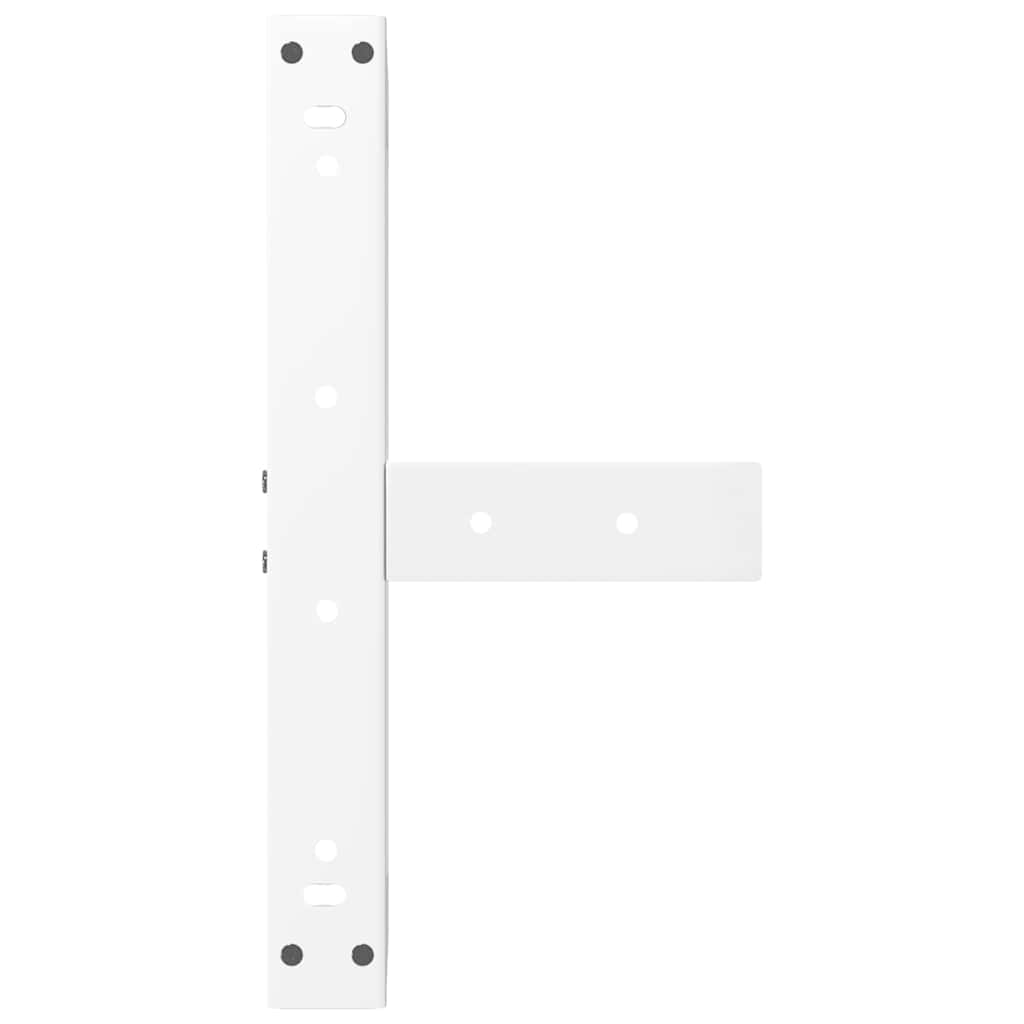 White Steel T-Shaped Coffee Table Legs, Adjustable 2 pcs 40x25 cm