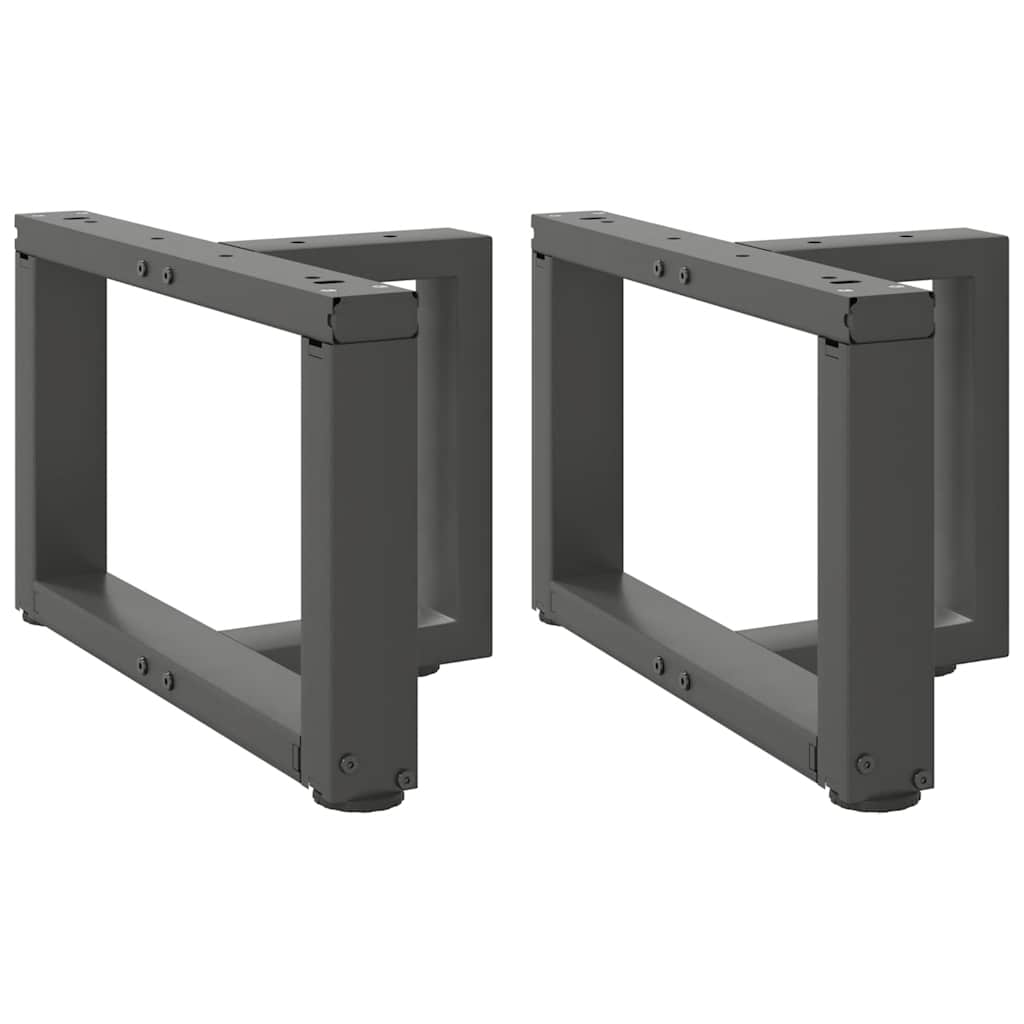 Anthracite Steel T-Shaped Coffee Table Legs 2pcs Adjustable 40x25cm