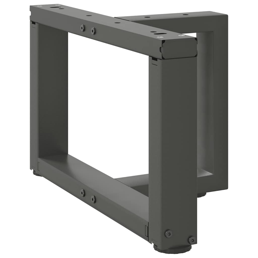 Anthracite Steel T-Shaped Coffee Table Legs 2pcs Adjustable 40x25cm