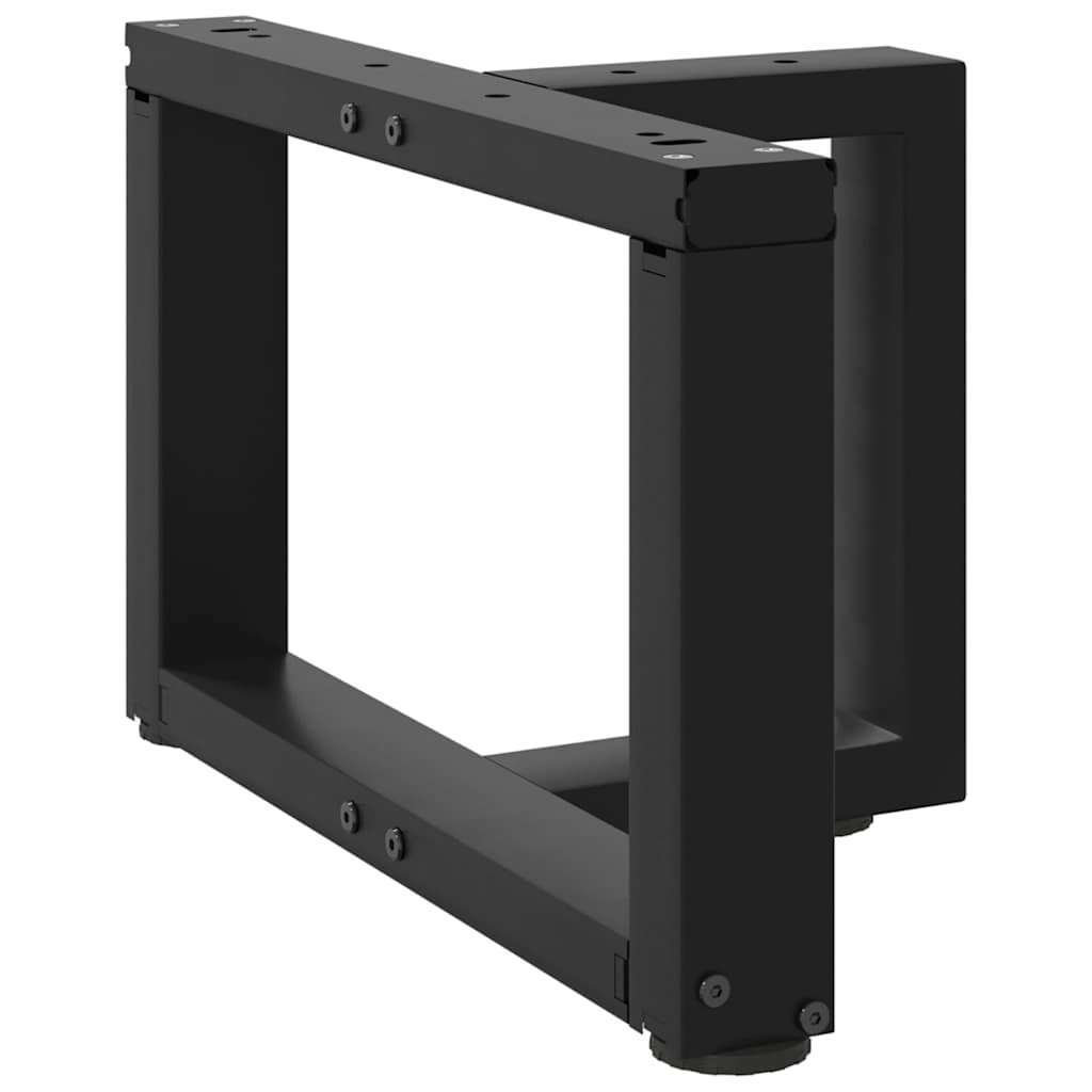 Black Steel T-Shaped Coffee Table Legs Set, Adjustable (2 pcs)