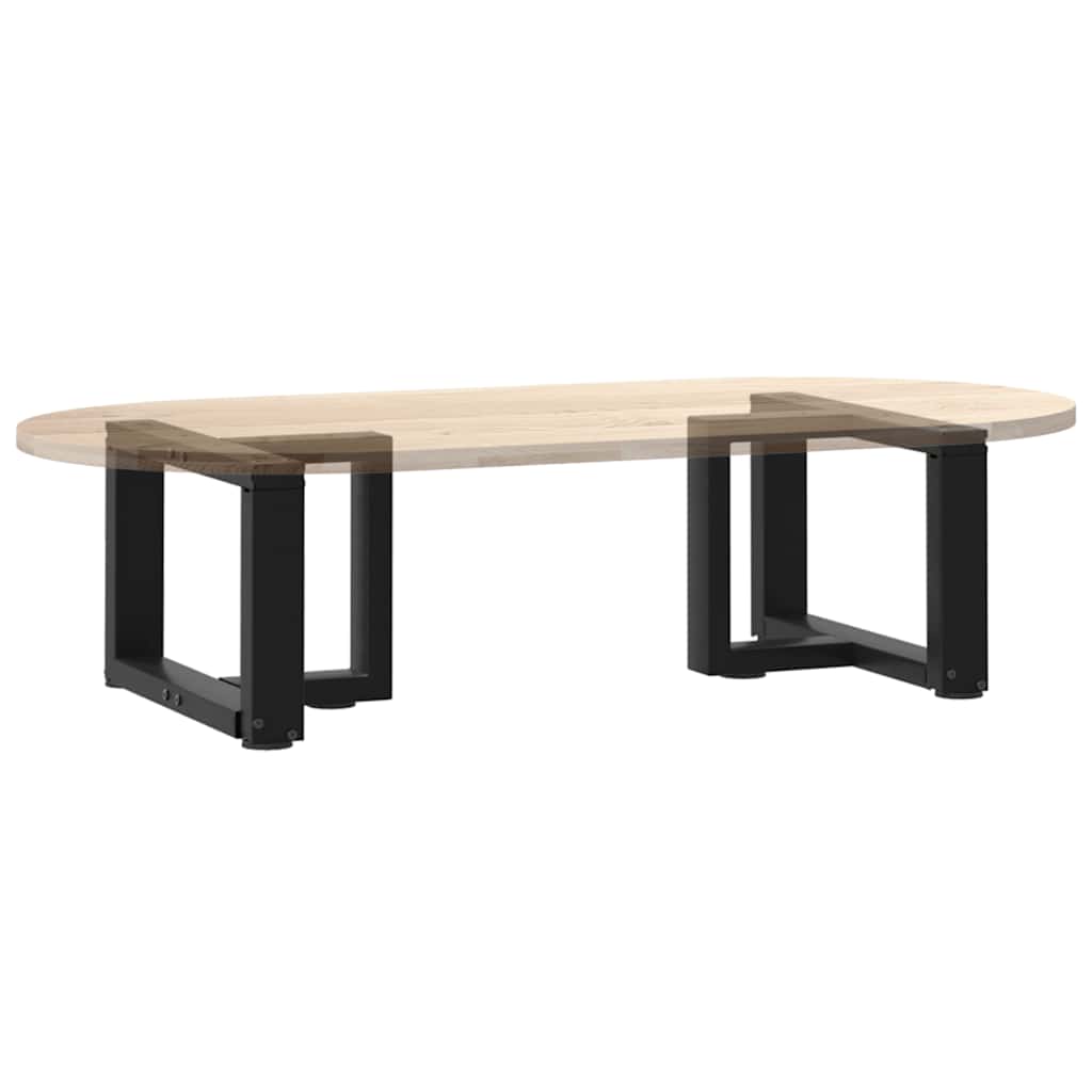 Black Steel T-Shaped Coffee Table Legs Set, Adjustable (2 pcs)