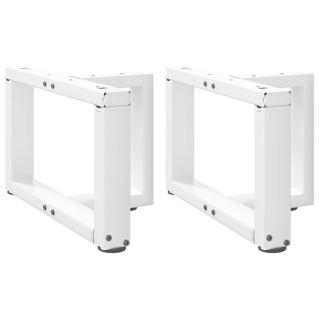 White T-Shaped Steel Coffee Table Legs 2pcs, Adjustable Height