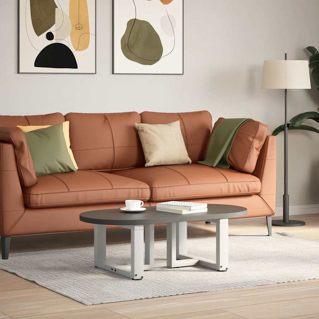 White T-Shaped Steel Coffee Table Legs 2pcs, Adjustable Height