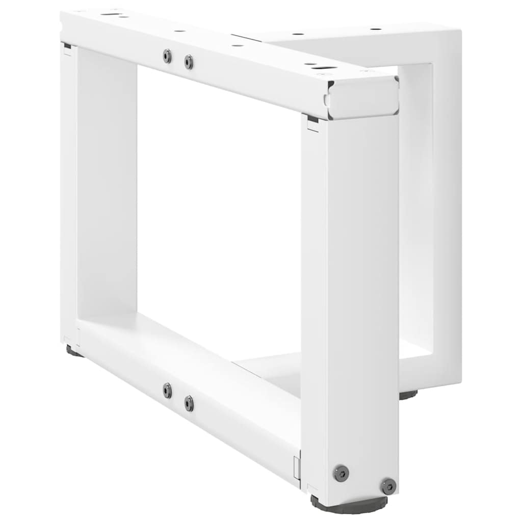 White T-Shaped Steel Coffee Table Legs 2pcs, Adjustable Height