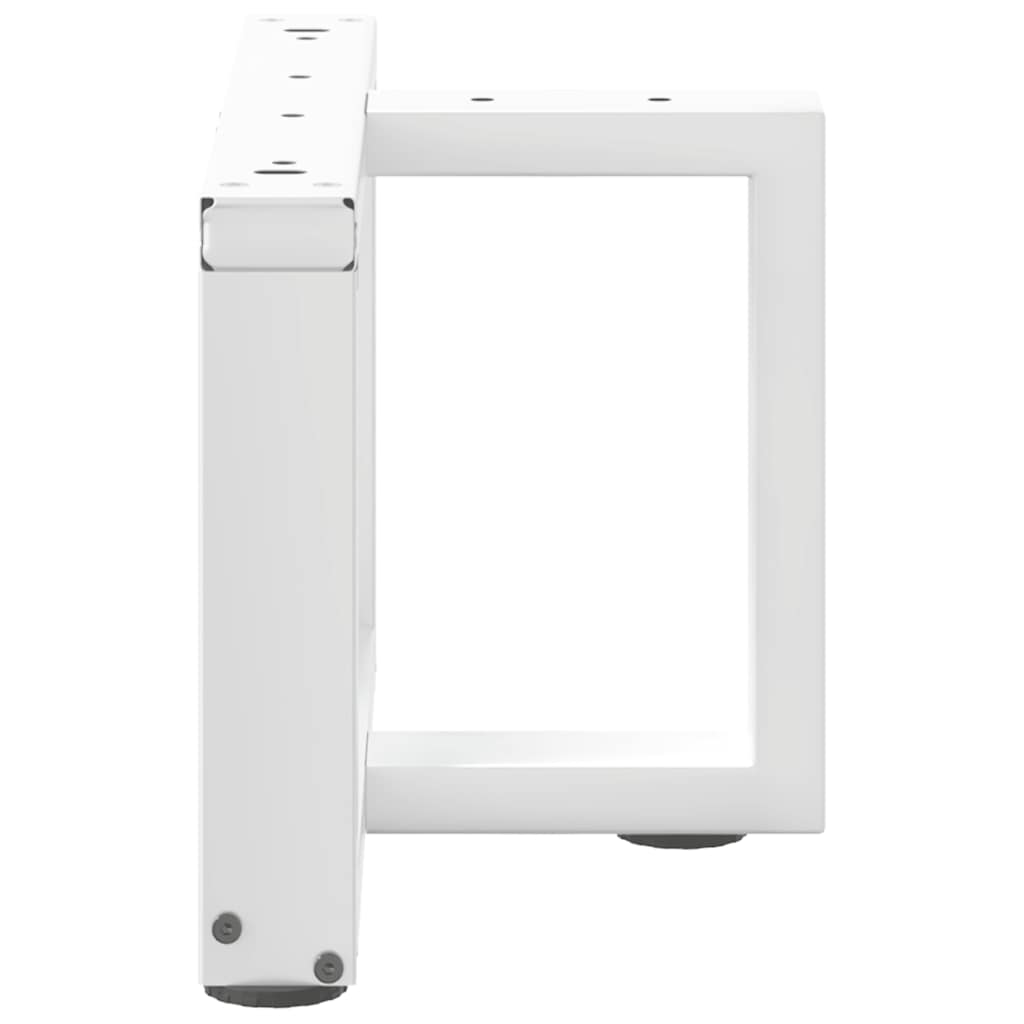White T-Shaped Steel Coffee Table Legs 2pcs, Adjustable Height