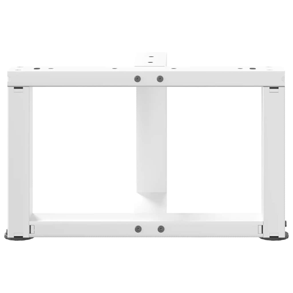 White T-Shaped Steel Coffee Table Legs 2pcs, Adjustable Height