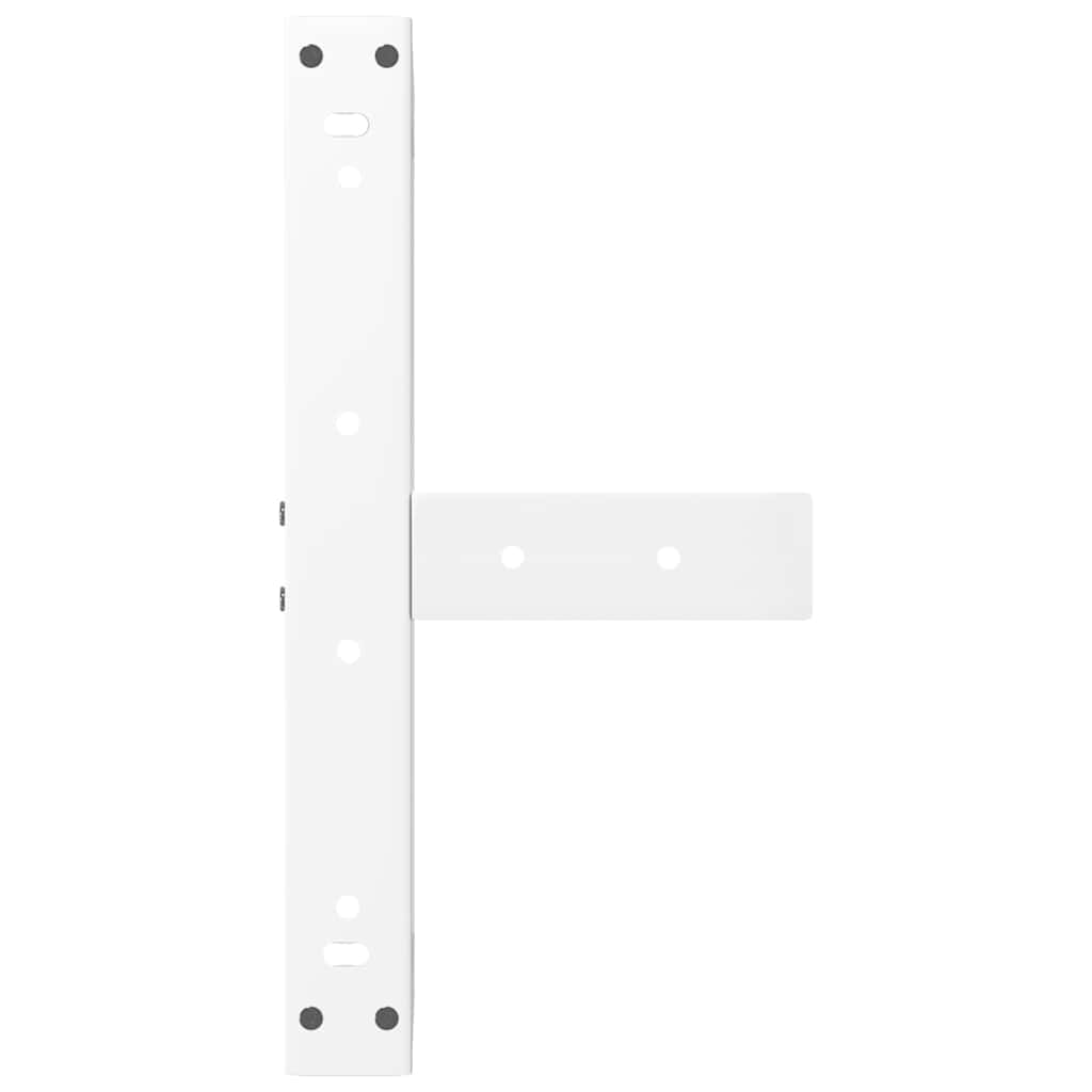 White T-Shaped Steel Coffee Table Legs 2pcs, Adjustable Height