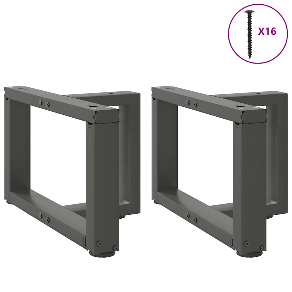 T-Shaped Anthracite Steel Coffee Table Legs 2pcs, Adjustable 50x25x30cm