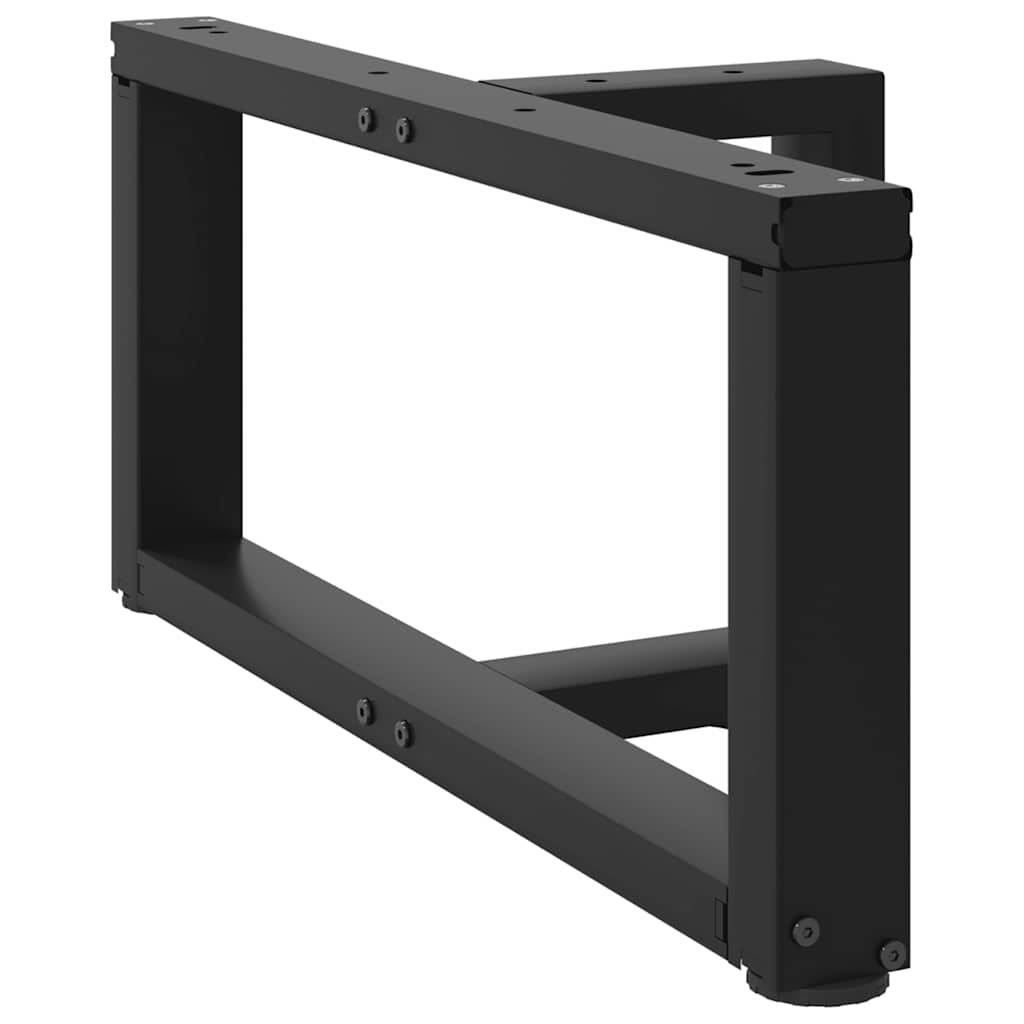 Black T-Shaped Steel Coffee Table Legs, 2 pcs, Adjustable Height