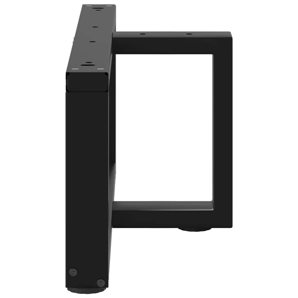 Black T-Shaped Steel Coffee Table Legs, 2 pcs, Adjustable Height