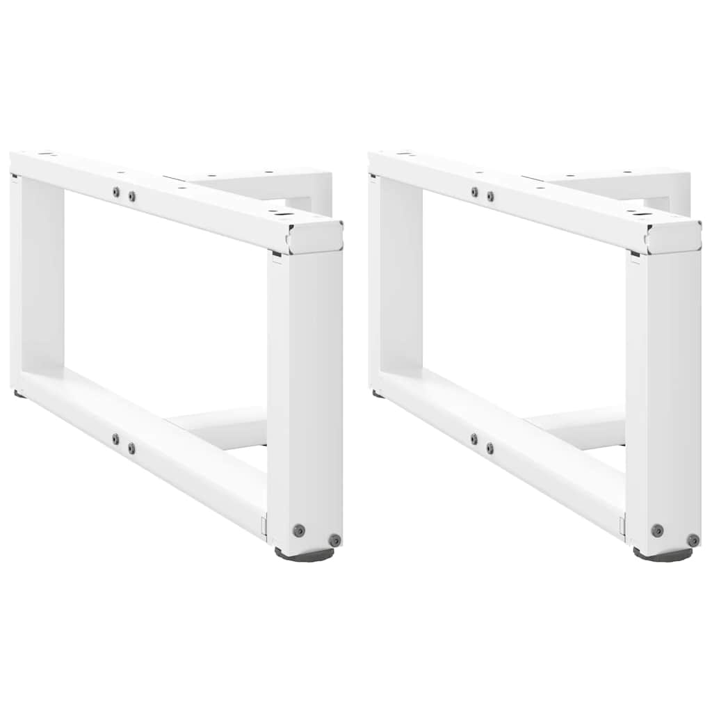 White Steel T-Shaped Coffee Table Legs, 2 pcs, 60x25x(30-31) cm