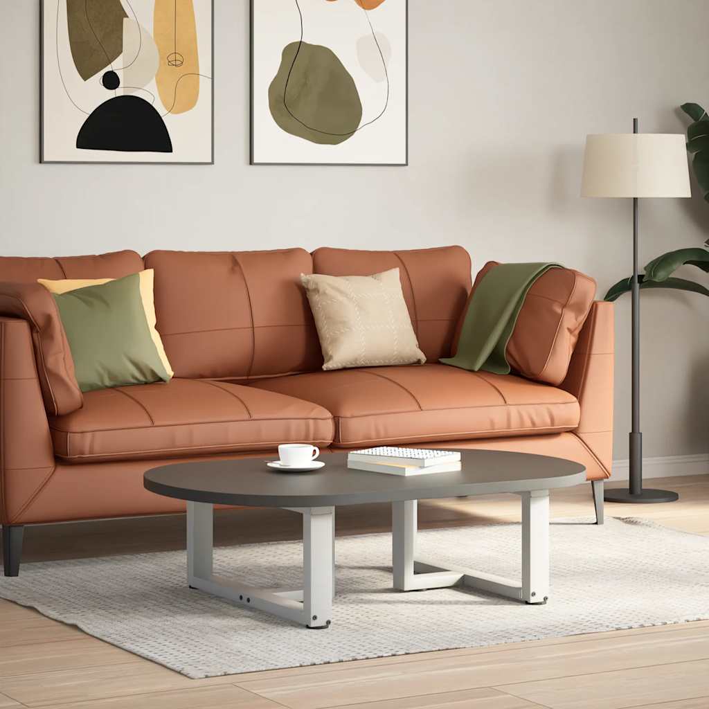 White Steel T-Shaped Coffee Table Legs, 2 pcs, 60x25x(30-31) cm