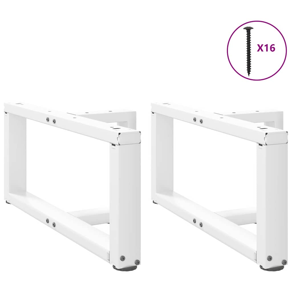 White Steel T-Shaped Coffee Table Legs, 2 pcs, 60x25x(30-31) cm