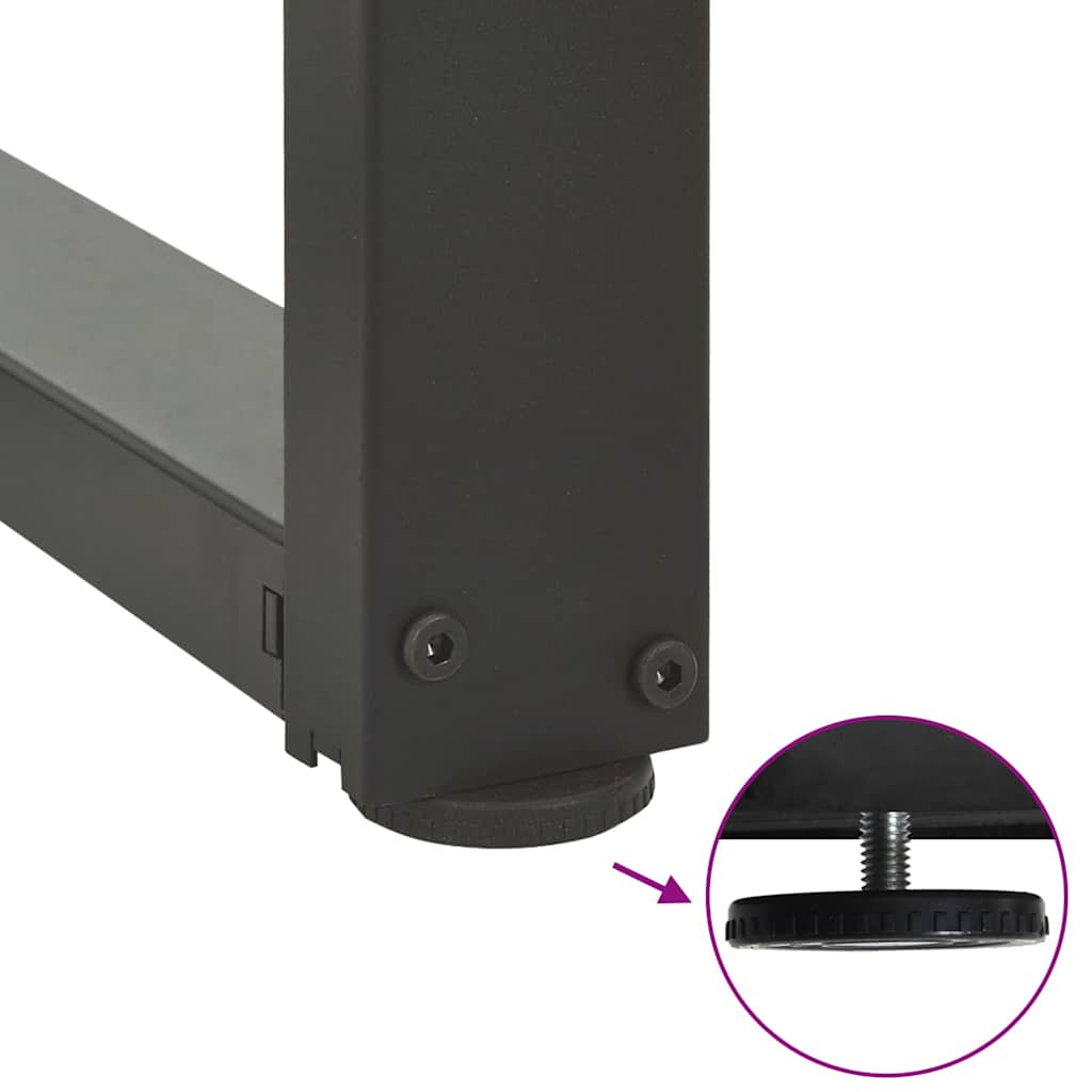 Anthracite Steel T-Shaped Coffee Table Legs 2 Pcs, Adjustable 60x25 cm