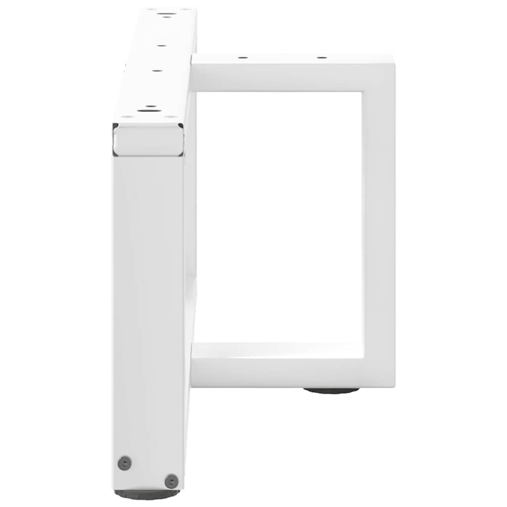 White Steel Coffee Table Legs, T-Shaped, 2 pcs, Adjustable Height.
