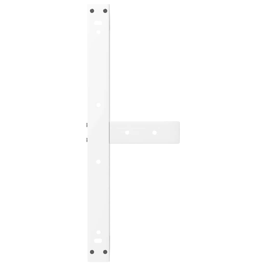 White Steel Coffee Table Legs, T-Shaped, 2 pcs, Adjustable Height.