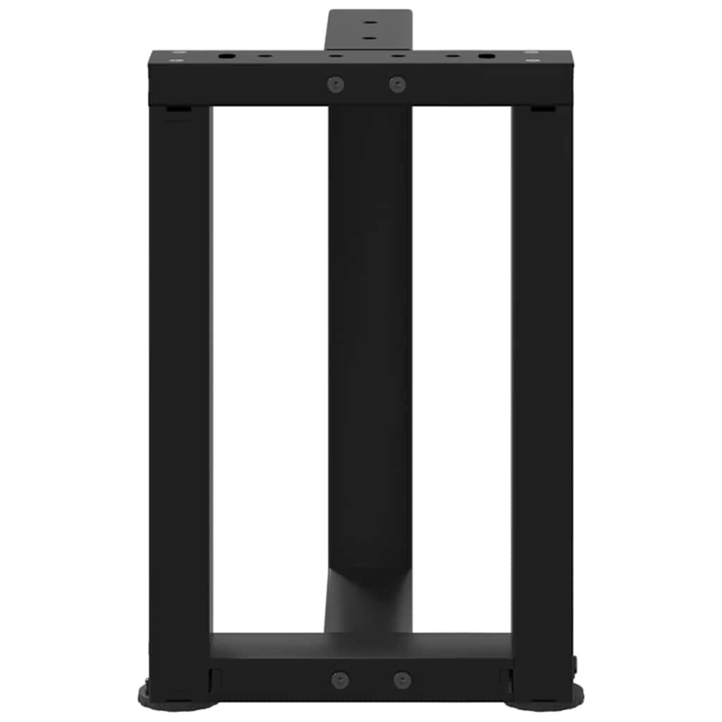 Black Steel T-Shaped Adjustable Coffee Table Legs, 2 pcs, 28x25x42-43 cm