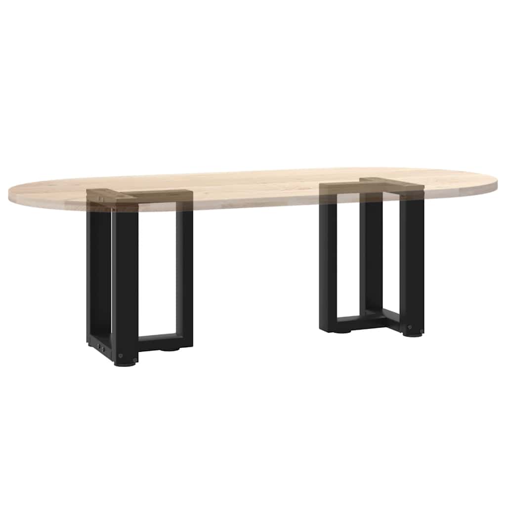 Black Steel T-Shaped Adjustable Coffee Table Legs, 2 pcs, 28x25x42-43 cm