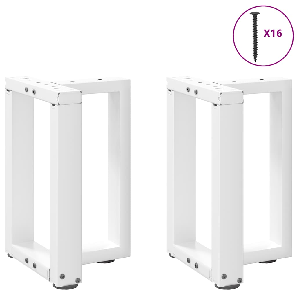 Steel T-Shaped Coffee Table Legs, White, Adjustable Height, 2 Pcs