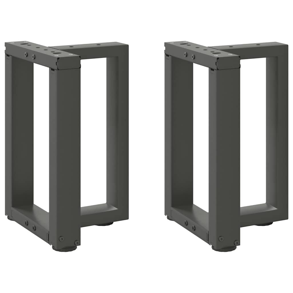 Anthracite Steel T-Shaped Coffee Table Legs, 2 pcs, Adjustable Height