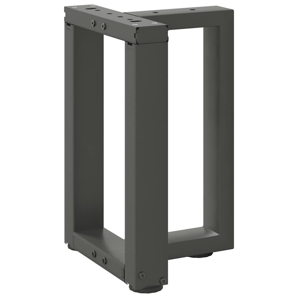 Anthracite Steel T-Shaped Coffee Table Legs, 2 pcs, Adjustable Height