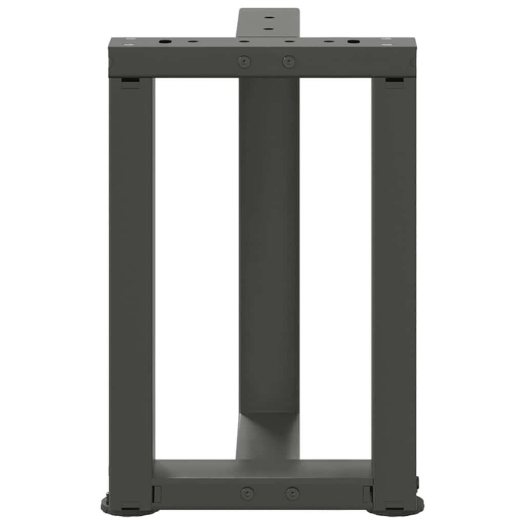 Anthracite Steel T-Shaped Coffee Table Legs, 2 pcs, Adjustable Height