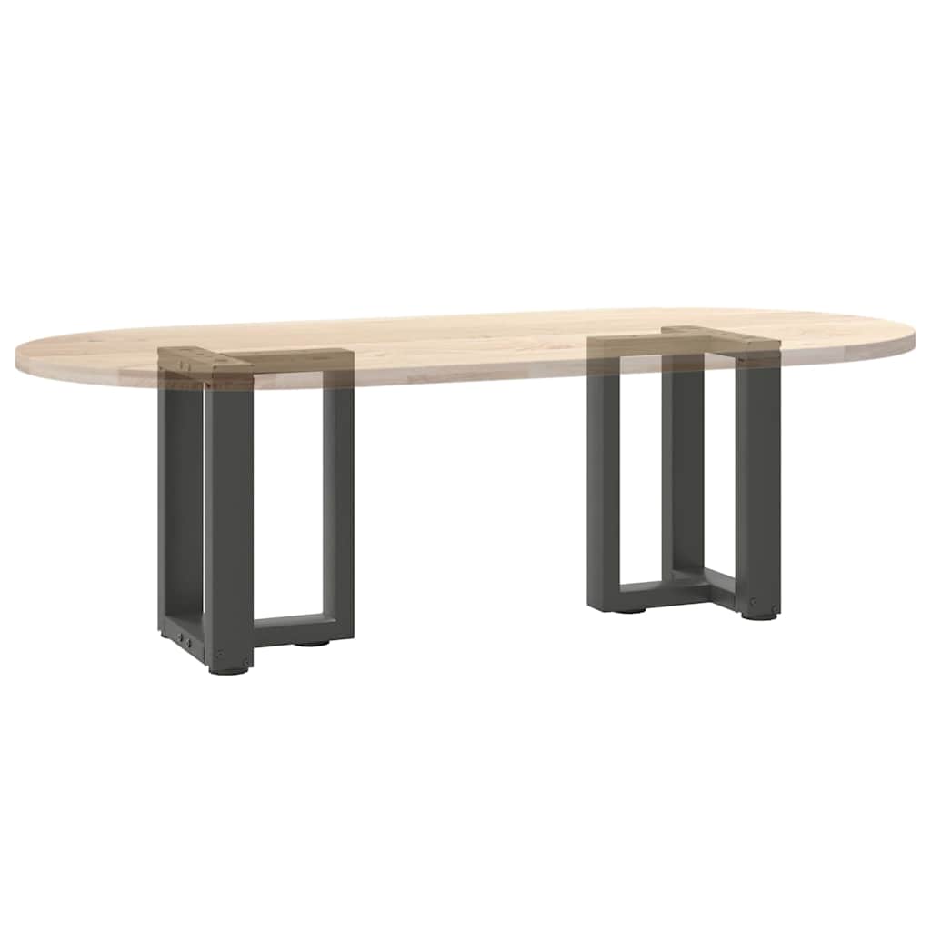 Anthracite Steel T-Shaped Coffee Table Legs, 2 pcs, Adjustable Height